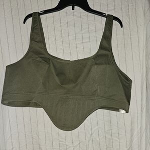 PrettyLittleThing Olive Crop Top